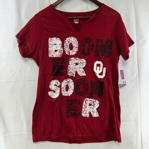 Oklahoma Sooners OU Soffe Graphic T-Shirt Women XL Crimson Red Boomer Sooner